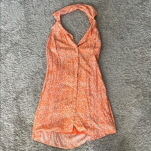 Zara Orange Halter Dress